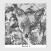 AnimalArtBW_Fox_001 Sticker (Vel)