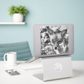 AnimalArtBW_Fox_001 Sticker (Laptop op bureau)