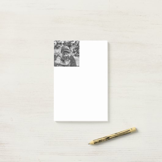 AnimalArtBW_Gorilla_002 Post-it® Notes (Op bureau)