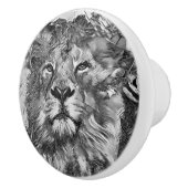 AnimalArtBW_Lion_003 Keramische Knop (Rechts)