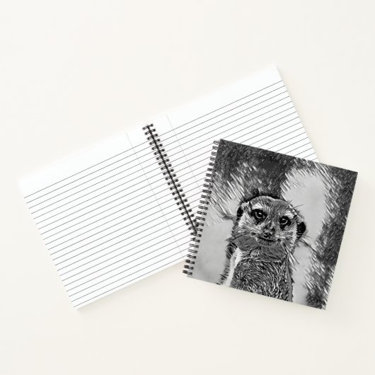 AnimalArtBW_Meerkat_002 Notitieboek (Binnen)