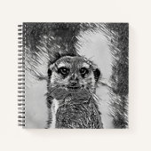AnimalArtBW_Meerkat_002 Notitieboek (Voorkant)