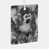 AnimalArtBW_Monkey_002 Metalen Ornament (Voorkant Rechts)