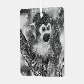 AnimalArtBW_Monkey_002 Metalen Ornament (Voorkant links)