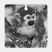 AnimalArtBW_Monkey_002 Metalen Ornament (Achterkant)