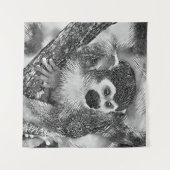 AnimalArtBW_Monkey_002 Wandkleed (Voorkant (horizontaal))