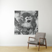 AnimalArtBW_Monkey_002 Wandkleed (In situ)