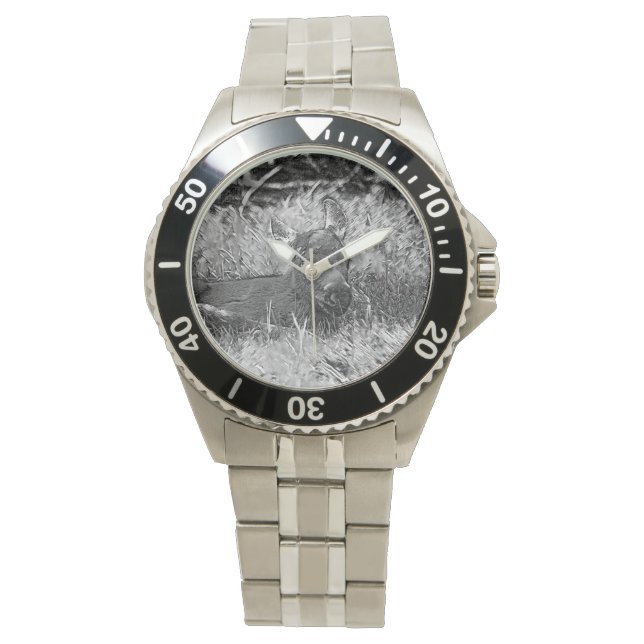 AnimalArtBW_Moose_001 Horloge (Voorkant)
