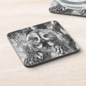 AnimalArtBW_Owl_001 Bier Onderzetter (Linkerzijde)