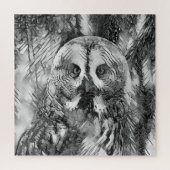 AnimalArtBW_Owl_001 Legpuzzel (Verticaal)
