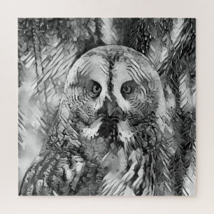AnimalArtBW_Owl_001 Legpuzzel