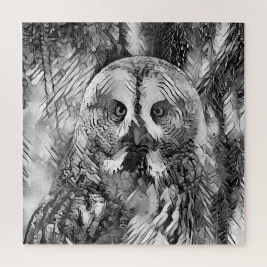 AnimalArtBW_Owl_001 Legpuzzel (Verticaal)