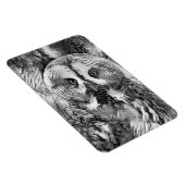 AnimalArtBW_Owl_001 Magneet (Rechterzijde)