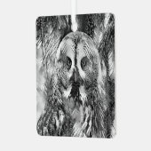 AnimalArtBW_Owl_001 Metalen Ornament (Voorkant links)