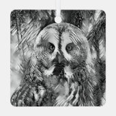 AnimalArtBW_Owl_001 Metalen Ornament (Achterkant)