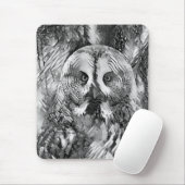AnimalArtBW_Owl_001 Muismat (Met muis)