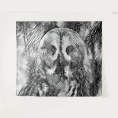 AnimalArtBW_Owl_001 Wandkleed (Voorkant (horizontaal))