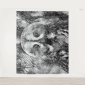 AnimalArtBW_Owl_001 Wandkleed (Voorkant)