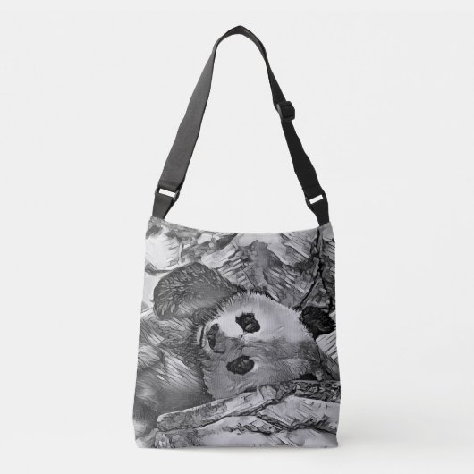 AnimalArtBW_Panda_002 Crossbody Tas (Voorkant)