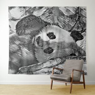 AnimalArtBW_Panda_002 Wandkleed