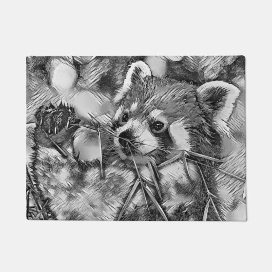 AnimalArtBW_RedPanda_001 Deurmat (Voorkant)