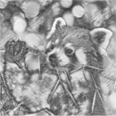 AnimalArtBW_RedPanda_001 Sticker (Voorkant)