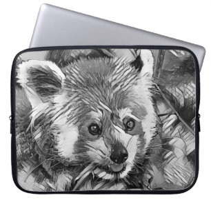 AnimalArtBW_RedPanda_003 Laptop Sleeve