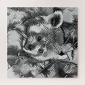 AnimalArtBW_RedPanda_003 Legpuzzel (Horizontaal)