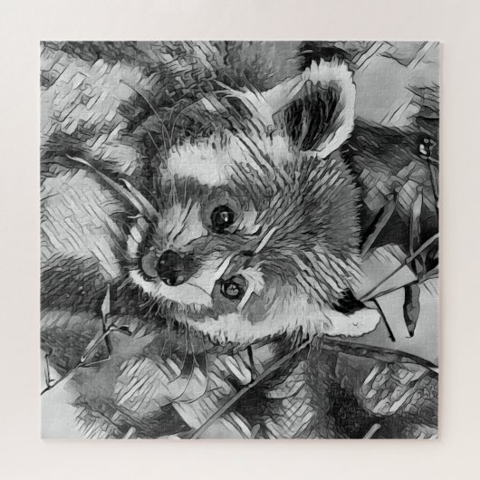 AnimalArtBW_RedPanda_003 Legpuzzel (Horizontaal)