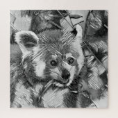 AnimalArtBW_RedPanda_003 Legpuzzel (Verticaal)