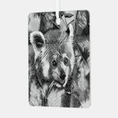 AnimalArtBW_RedPanda_003 Metalen Ornament (Voorkant links)