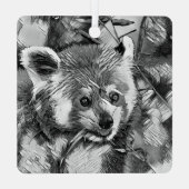 AnimalArtBW_RedPanda_003 Metalen Ornament (Achterkant)