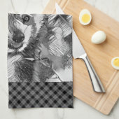 AnimalArtBW_RedPanda_003 Theedoek (Quarter Fold)