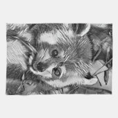 AnimalArtBW_RedPanda_003 Theedoek (Horizontaal)