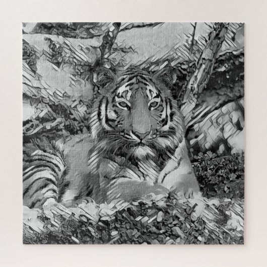 AnimalArtBW_Tiger_001 Legpuzzel (Verticaal)