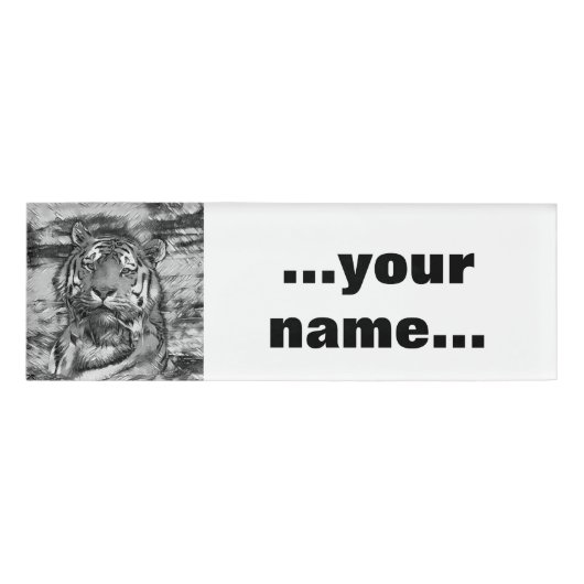 AnimalArtBW_Tiger_004 Naambadge (Voorkant)