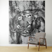 AnimalArtBW_Tiger_004 Wandkleed (In situ)