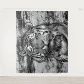 AnimalArtBW_Tiger_004 Wandkleed (Voorkant)