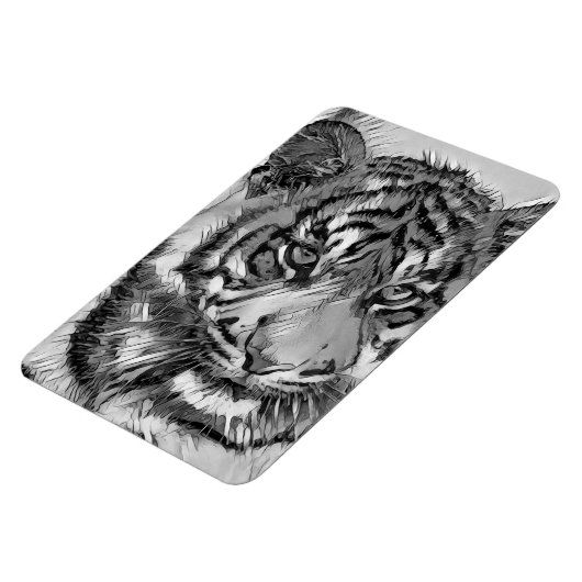 AnimalArtBW_Tiger_009 Magneet (Linkerzijde)