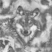 AnimalArtBW_Wolf_001 Sticker (Voorkant)