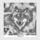 AnimalArtBW_Wolf_001 Sticker (Vel)