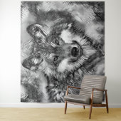 AnimalArtBW_Wolf_001 Wandkleed (In situ)