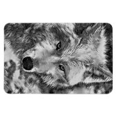 AnimalArtBW_Wolf_002 Magneet (Horizontaal)