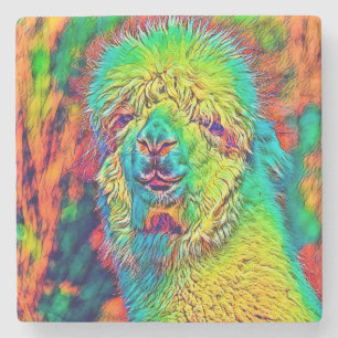 AnimalColor_Alpaca_005 Stenen Onderzetter