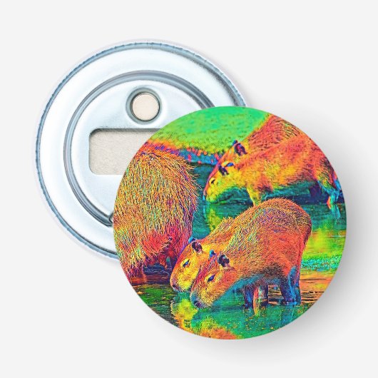 AnimalColor_Capybara_004 Button Flesopener (Voorkant)