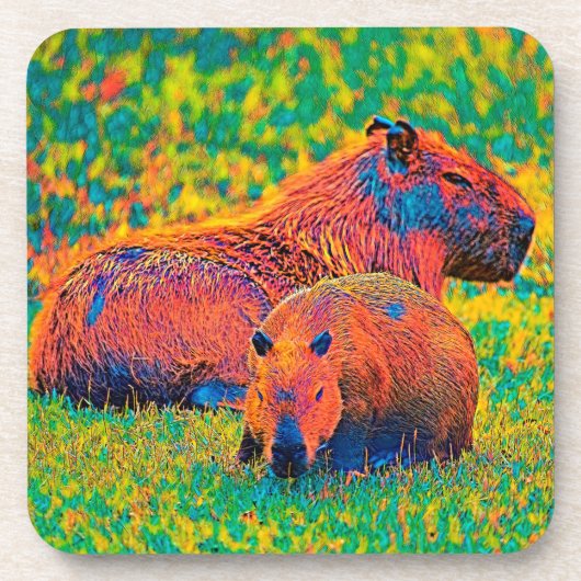 AnimalColor_Capybara_006 Bier Onderzetter (Voorkant)