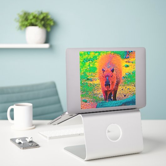 AnimalColor_Capybara_011 Sticker (Laptop op bureau)