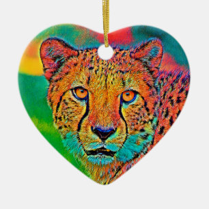 AnimalColor_Cheetah_001 Keramisch Ornament
