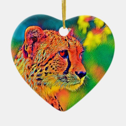 AnimalColor_Cheetah_004 Keramisch Ornament (Voorkant)