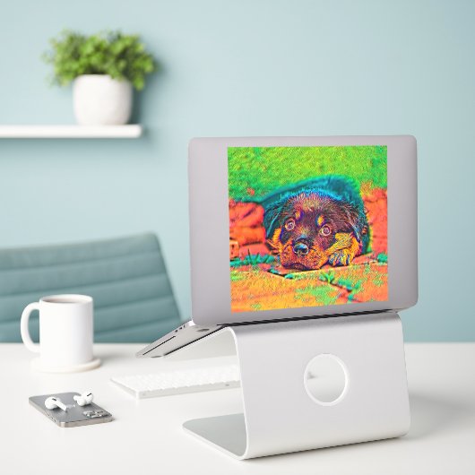 AnimalColor_Dog_002 Sticker (Laptop op bureau)